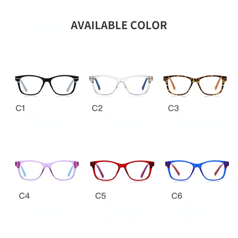 Kính Mát Gọng Vuông Kim Loại Chống Ánh Sáng Xanh TR90 Thời Trang Phương Tây Cho Bé