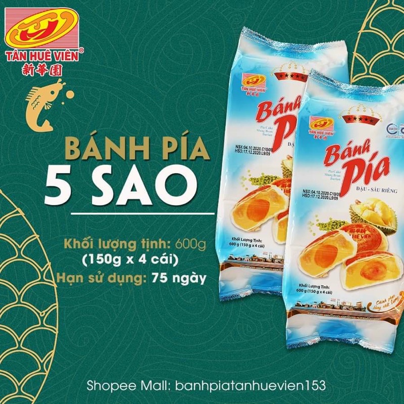 bánh pia sóc trăng đậu xanh sầu riêng trứng muối tân huê viên(date luôn mới)