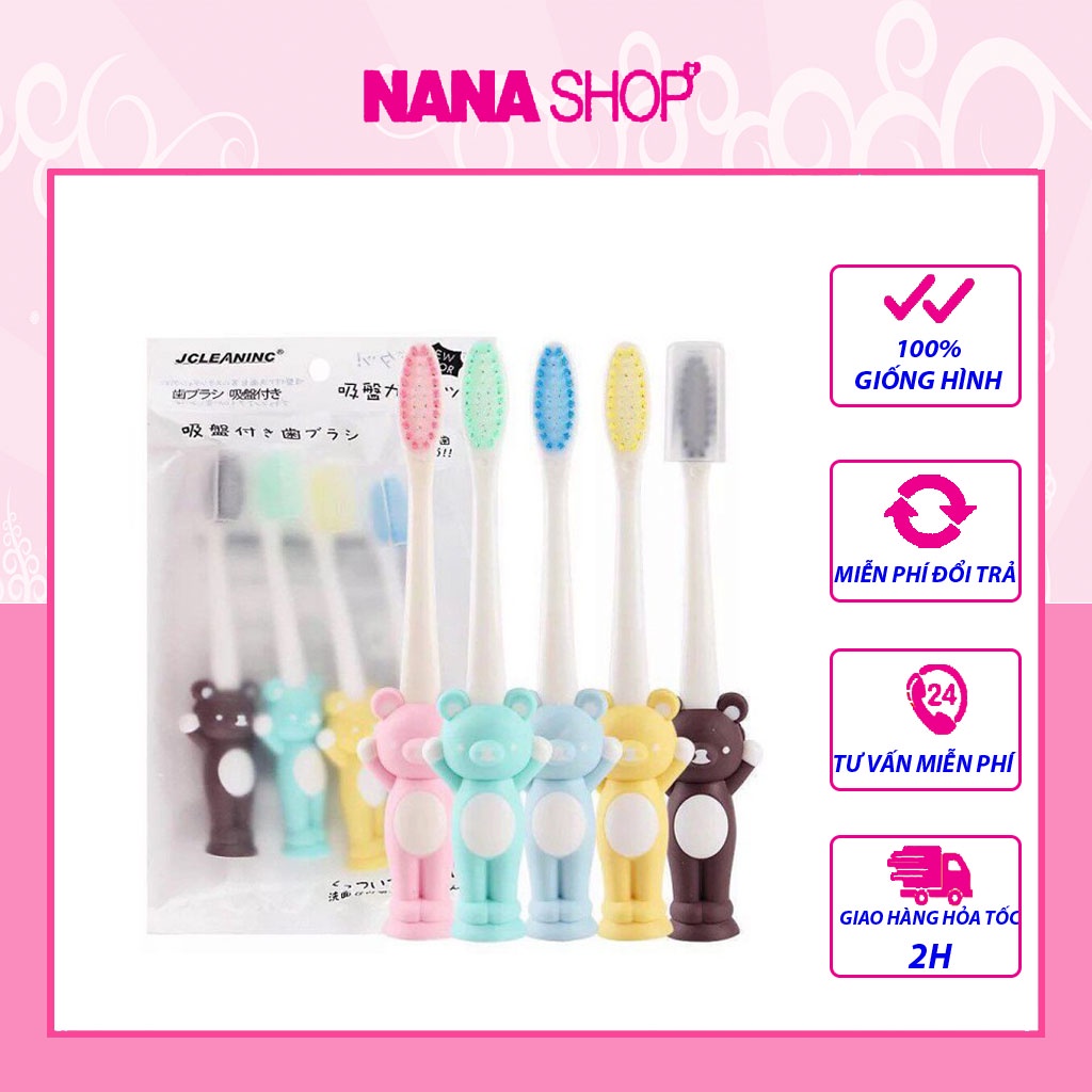 Set 4 bàn chải gấu xuất Nhật cho bé yêu
