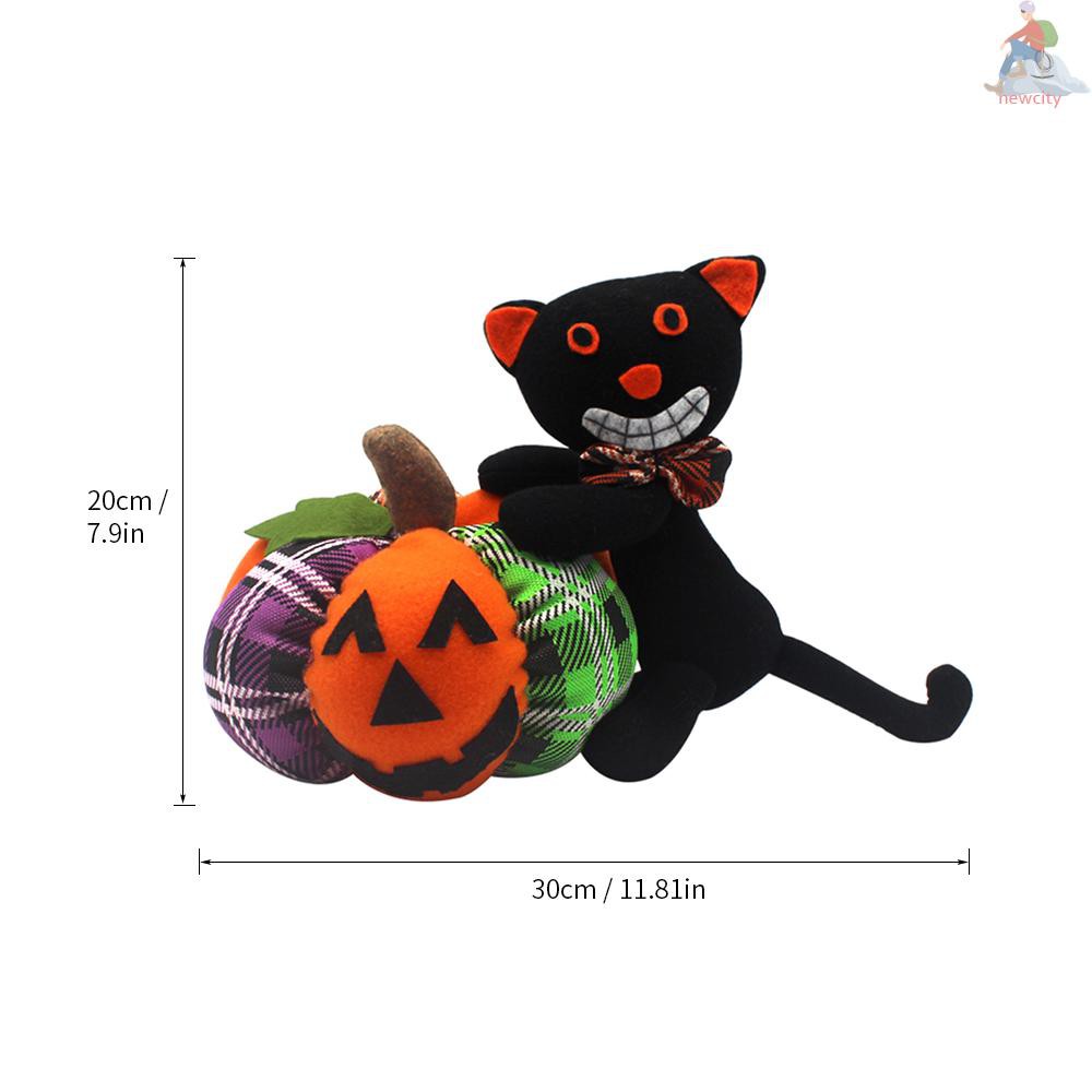 Mèo Đen Nhồi Bông Trang Trí Halloween