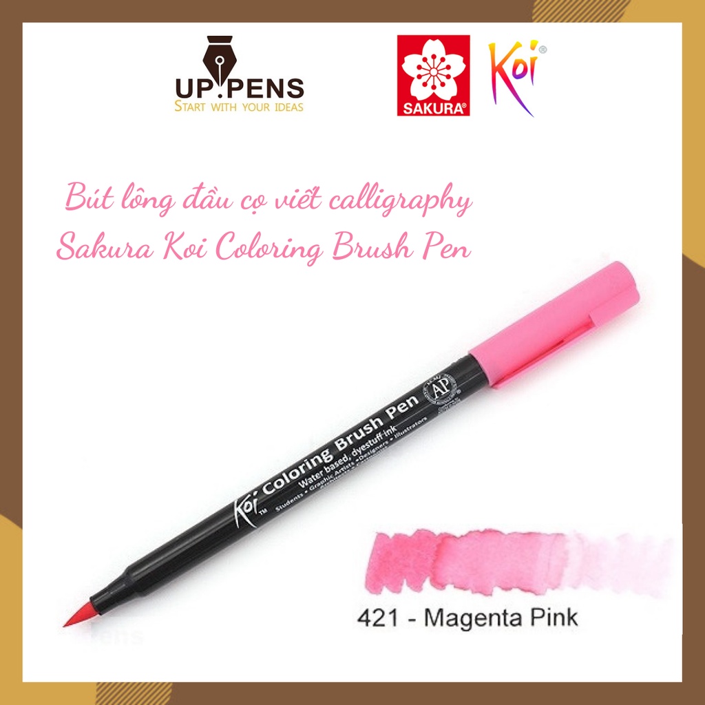 Bút lông đầu cọ viết calligraphy Sakura Koi Coloring Brush Pen – Màu hồng (Magenta Pink)