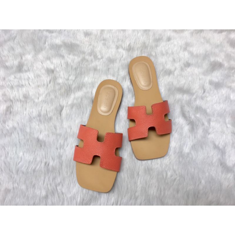 Dép chữ H da bò, đế cao su không trơn trượt