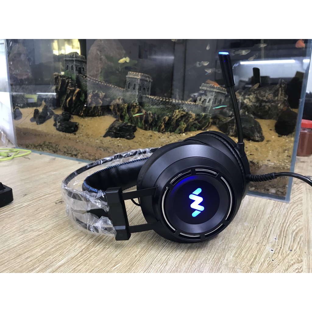 (Con Học Online) Tai Nghe Wangming 9800s Âm Thanh Giả Lập 7.1 Chân Cắm USB LED - Hàng Chính Hãng