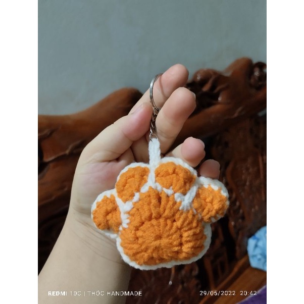 Móc khóa handmade, móc khóa hình vịt, thỏ, cún, bàn chân