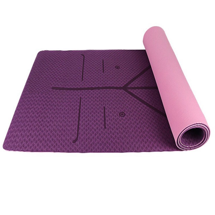 Thảm yoga định tuyến 6mm, thảm tập yoga định tuyến cao su, thảm yoga định tuyến 2 lớp TPE 6mm cao cấp