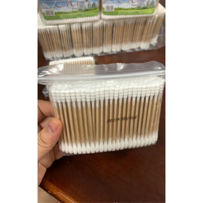 Tăm Bông Cán Gỗ Misu Gói 100 Cây- Gói 200 Cây