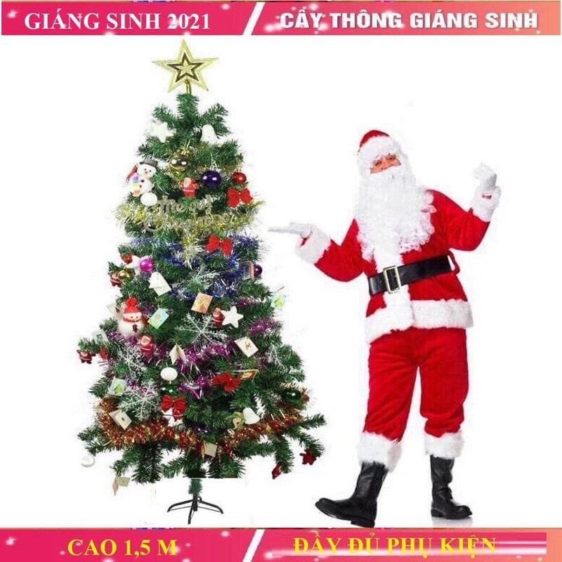 CÂY THÔNG NOEL 1,5M KÈM BỘ ĐỒ CHƠI HƠN 100 PHỤ KIỆN [2020]