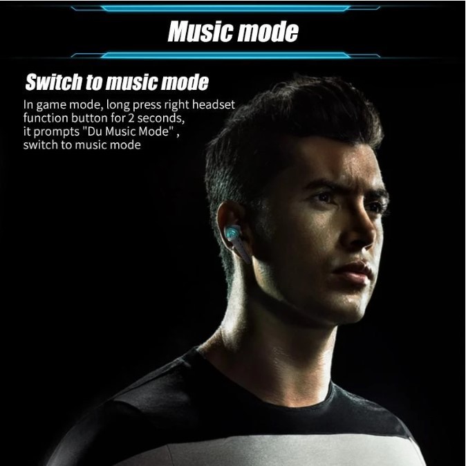 P36 Bluetooth 5.0 True Wireless Gaming Earbuds In Ear Headset black