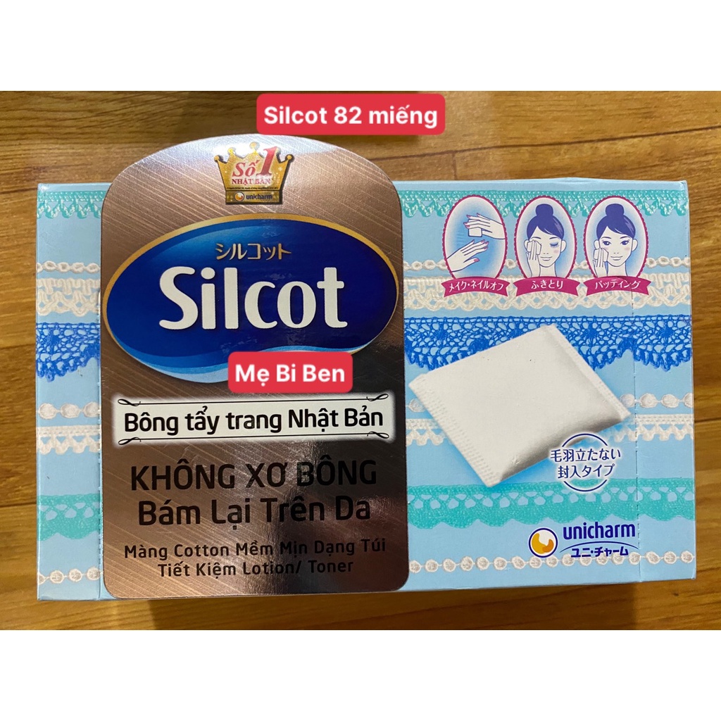 [GIÁ SỈ THÙNG 30 HỘP] Bông tẩy trang Silcot 82/66 miếng/hộp