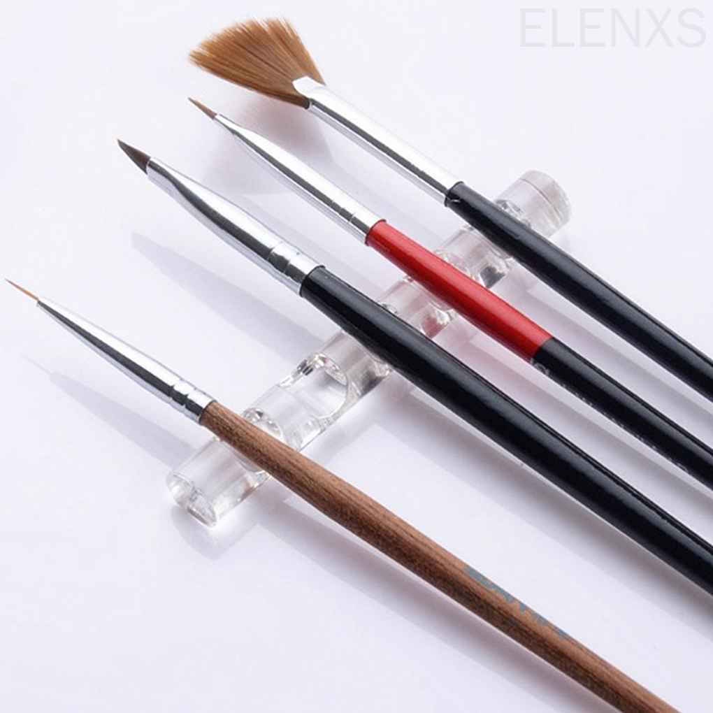 [Hàng mới về] Bộ 5 giá đỡ cọ trang điểm bằng acrylic trong suốt tiện dụng