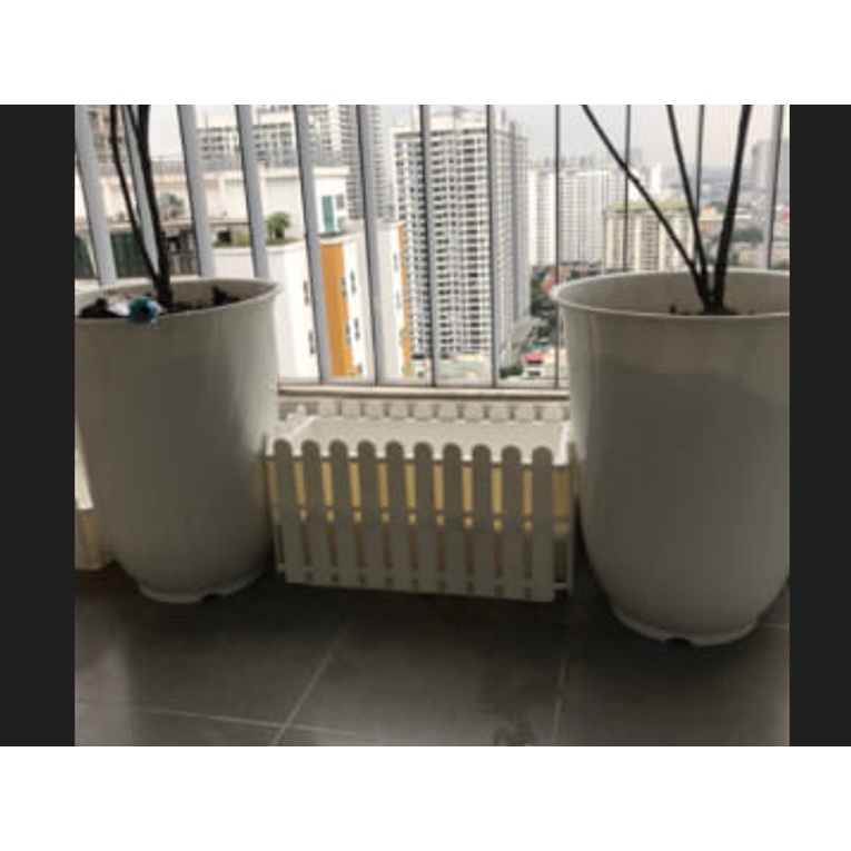 châu nhựa hình bom trồng cây cao cấp màu trắng