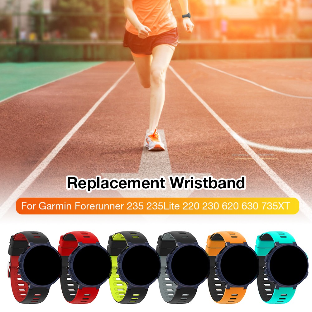 Dây Đeo Silicon Mềm 22mm Chất Lượng Cao Cho Đồng Hồ Thông Minh Garmin Forerunner 235 235lite 220 230 620 630 735xt