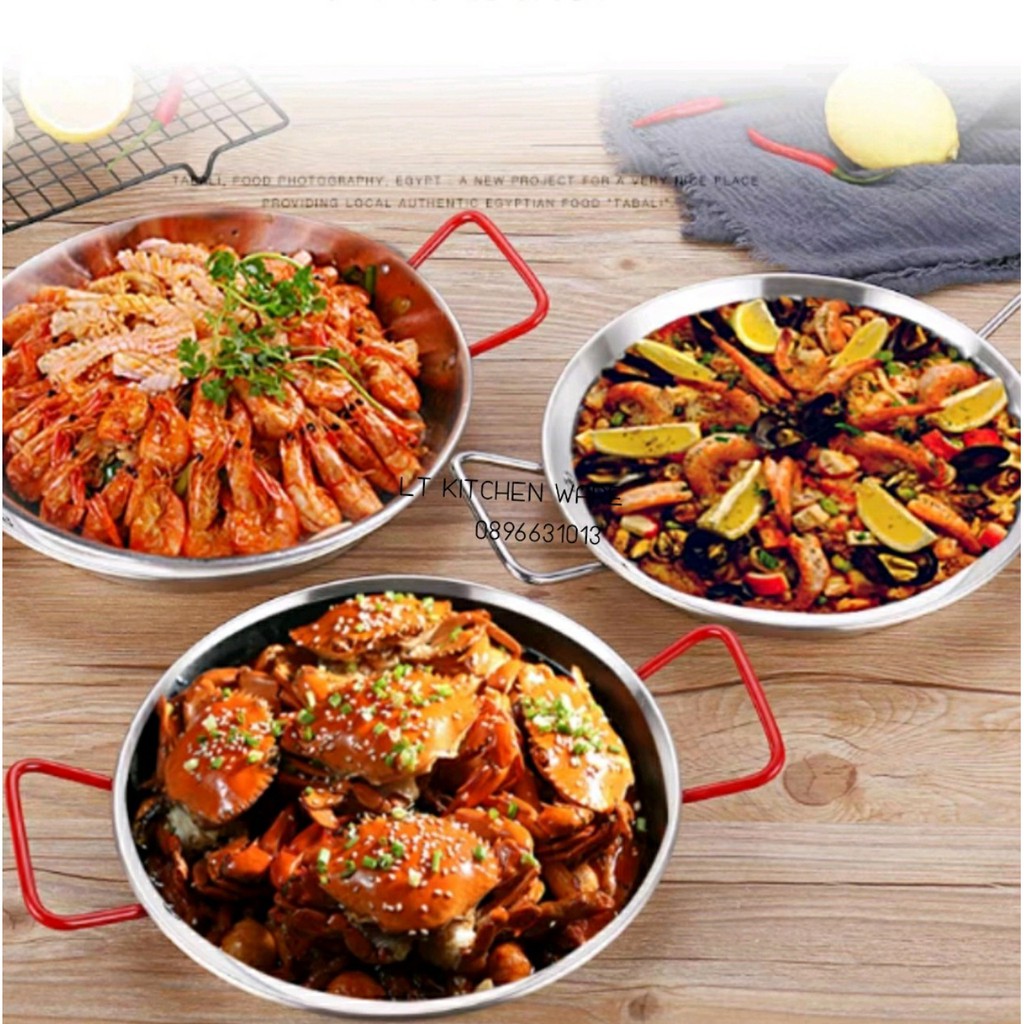 Chảo vàng inox 2 quai⚡ Siêu đẹp⚡