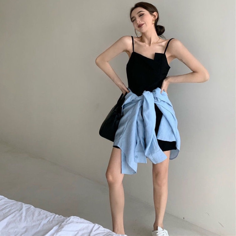 Váy 2 dây body xẻ đùi ngắn hotgirl