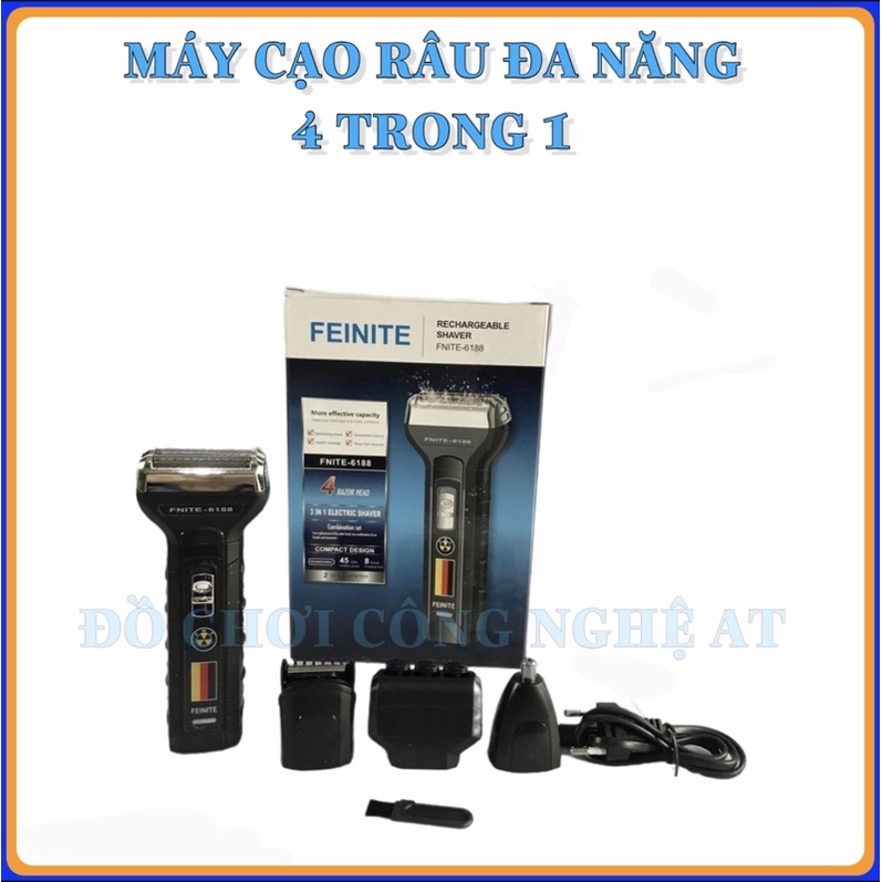 MÁY CẠO RÂU ĐA NĂNG 4 TRONG 1 FEINITE - 6188,CẠO RÂU,TỈA LÔNG MŨI,CẮT TÓC,MASSAGE