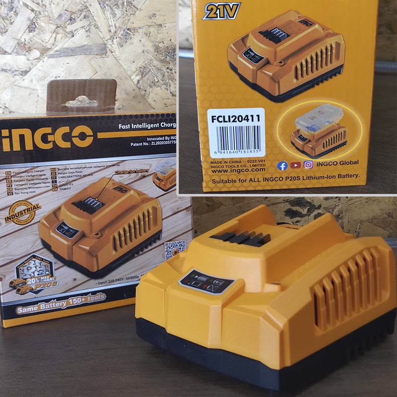 Đế sạc nhanh INGCO FCLI20411 pin 20V sạc thông minh