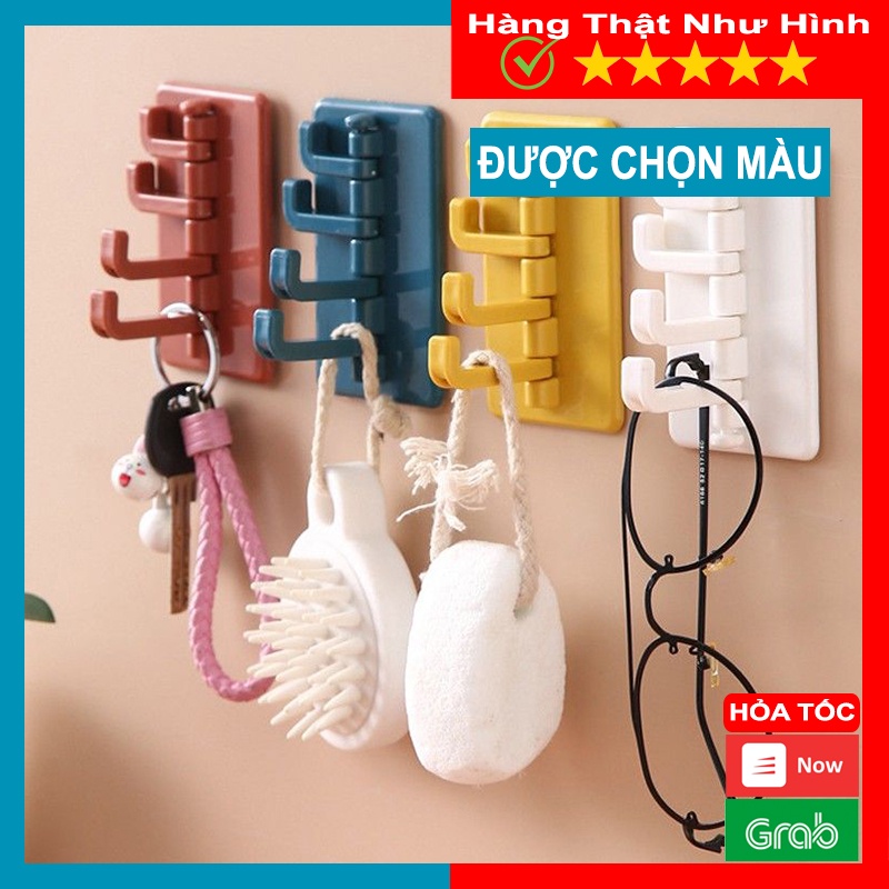 Móc Treo Đồ 4 Chấu Dán Tường, Treo Chìa Khóa, Vật Dụng Cá Nhân, Chất Liệu Nhựa PP Cao Cấp - MTDDT