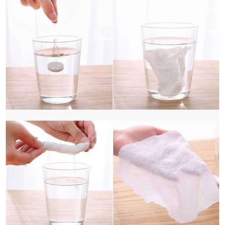 Khăn Giấy Nén Du Lịch Hình Viên Kẹo Tiện Lợi