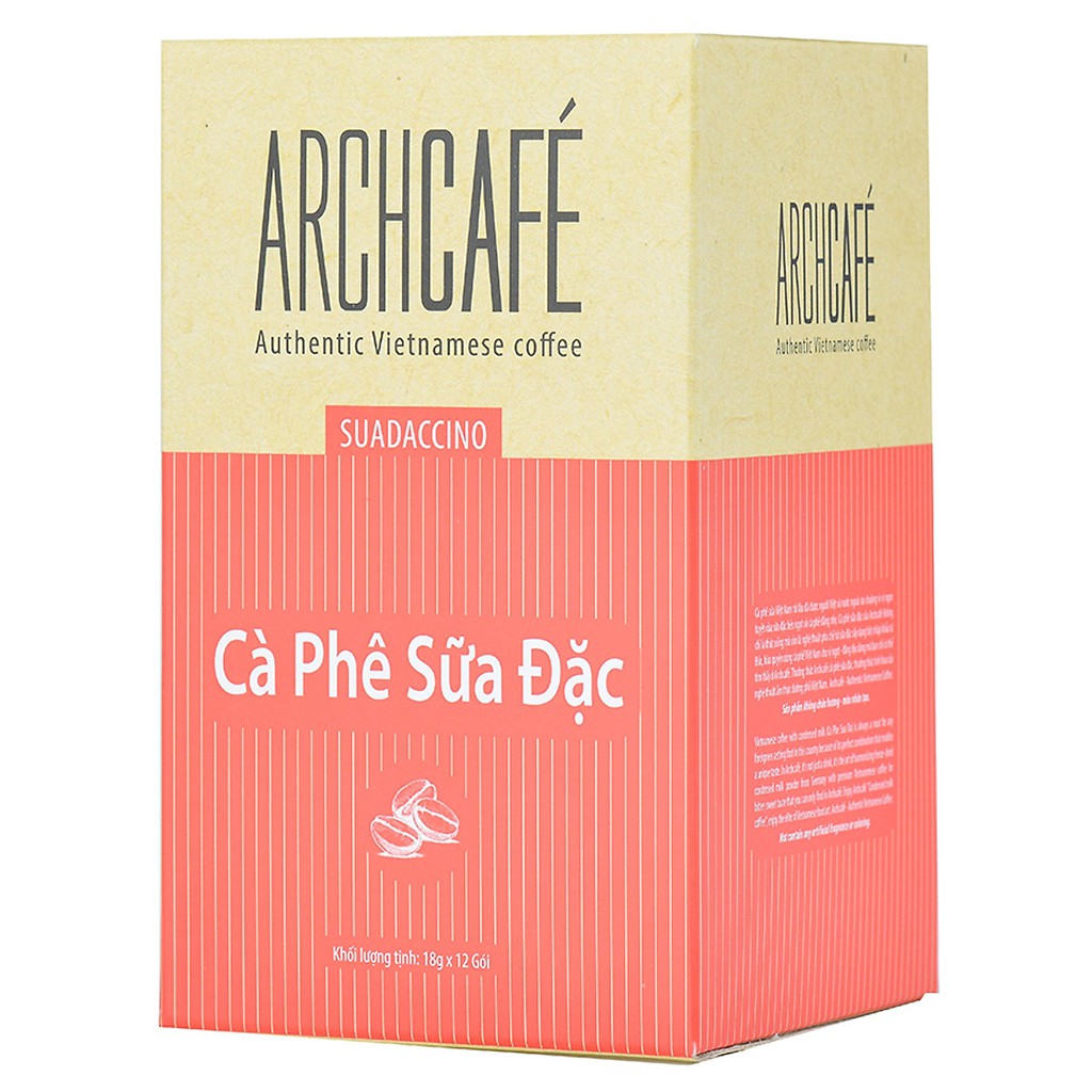 CÀ PHÊ CAPPUCHINO Dừa/ Sầu riêng/ sữa đặc ARCHCAFE 18 ~ 20G x 12gói