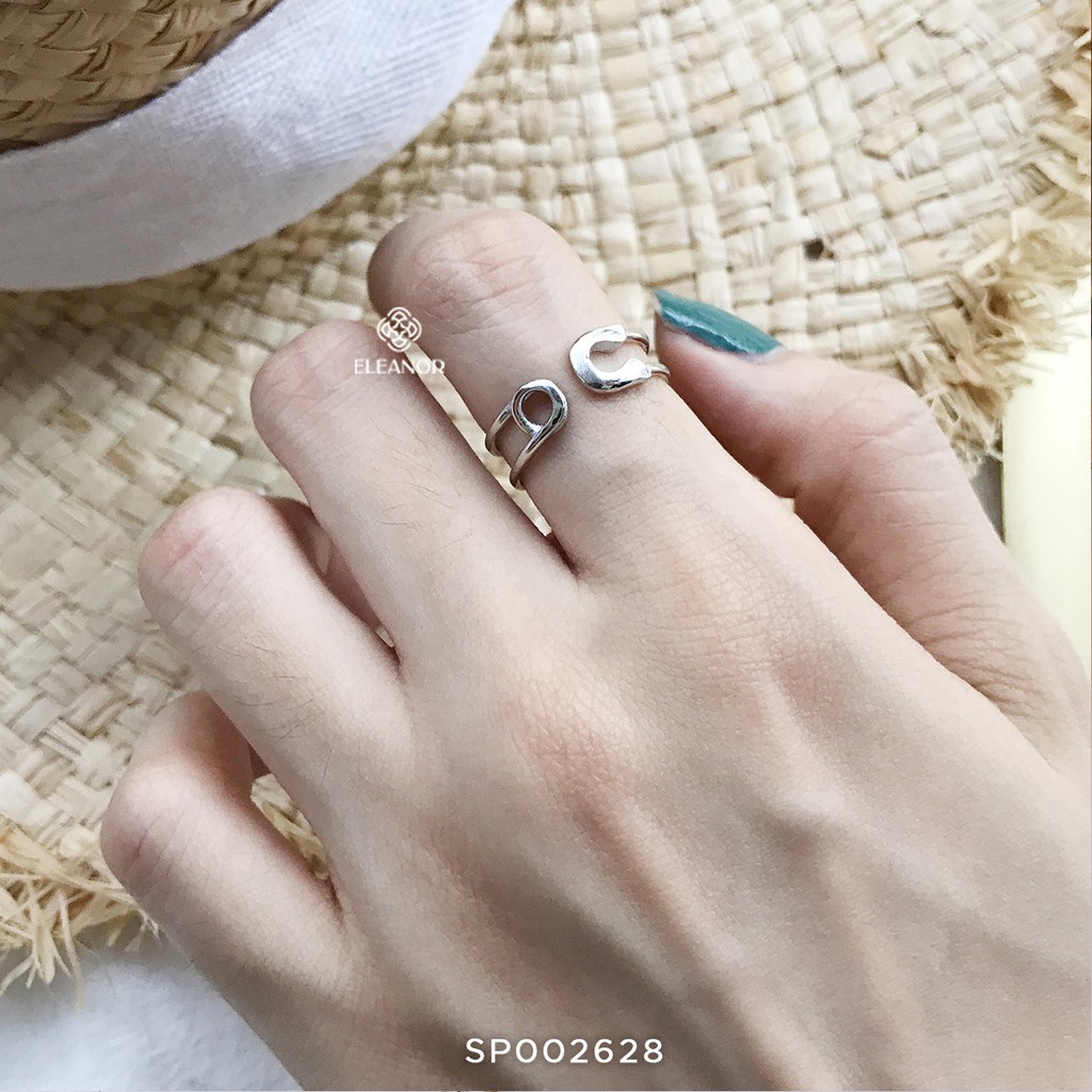 Nhẫn nữ Eleanor Accessories bạc 925 thiết kế viền đôi phụ kiện trang sức thời trang đẹp