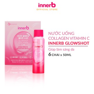 Hộp 6 chai nước uống Collagen Vitamin C sáng da InnerB Glowshot (50mlx6)