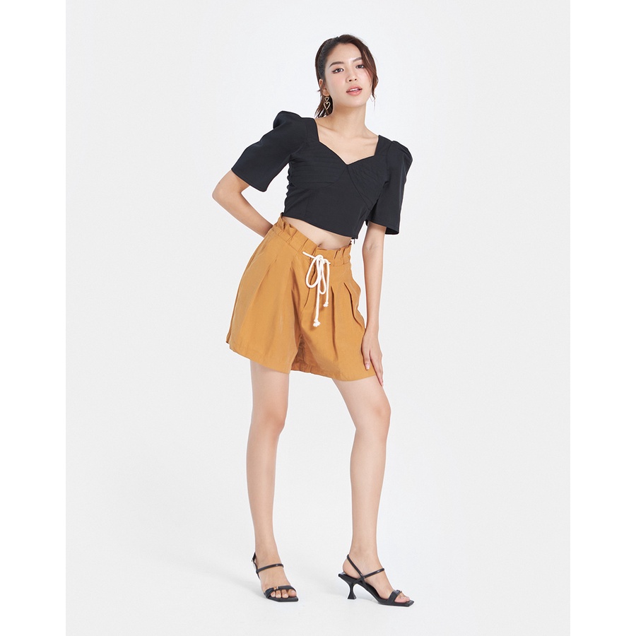 Áo Croptop JUNO Kiểu Tay Phồng Xếp Ly Ngực JNAKI010