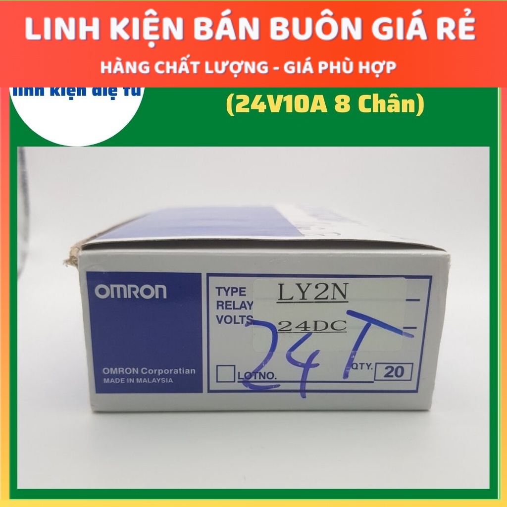 Relay Kính LY2N 24V 8 chân 10A, role kính 24v. relay LY2N 24v10a