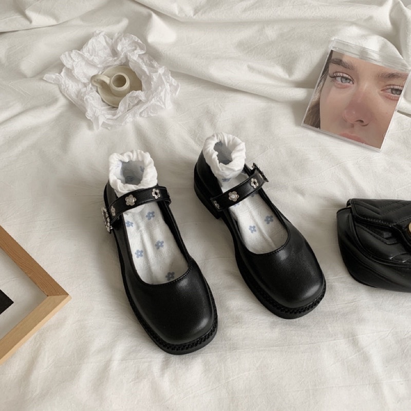 Giày búp bê có quai Mary Jane Yannie Lolita vintage học sinh đế cao