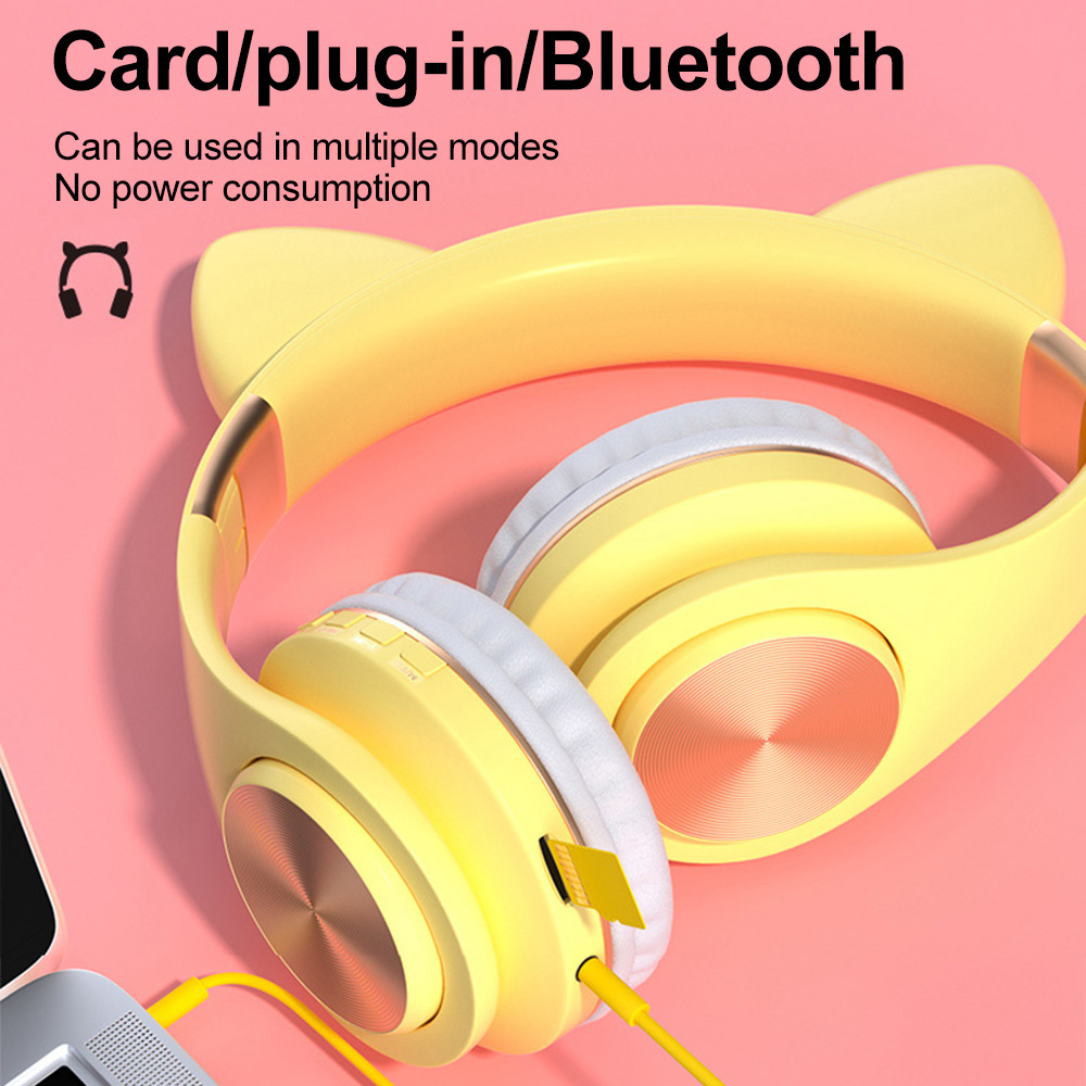 Tai nghe chụp tai chơi game chuyên dụng thiết kế phối tai mèo đáng yêu có thể gập gọn cho PS4/Xbox One | BigBuy360 - bigbuy360.vn