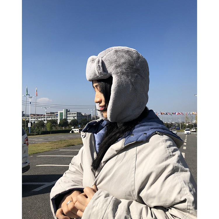 Mũ Lông Trùm Đầu Giữ Ấm Mùa Đông Phong Cách Hàn Quốc Dễ Thương Dành Cho Nữ