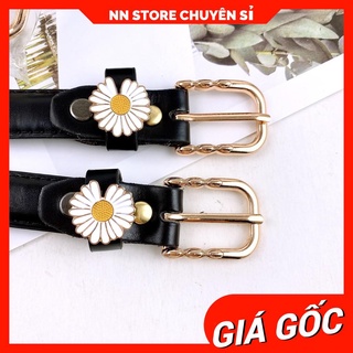 Dây nịt da nữ logo hoa cúc dễ thương 🛑 Thắt lưng nữ