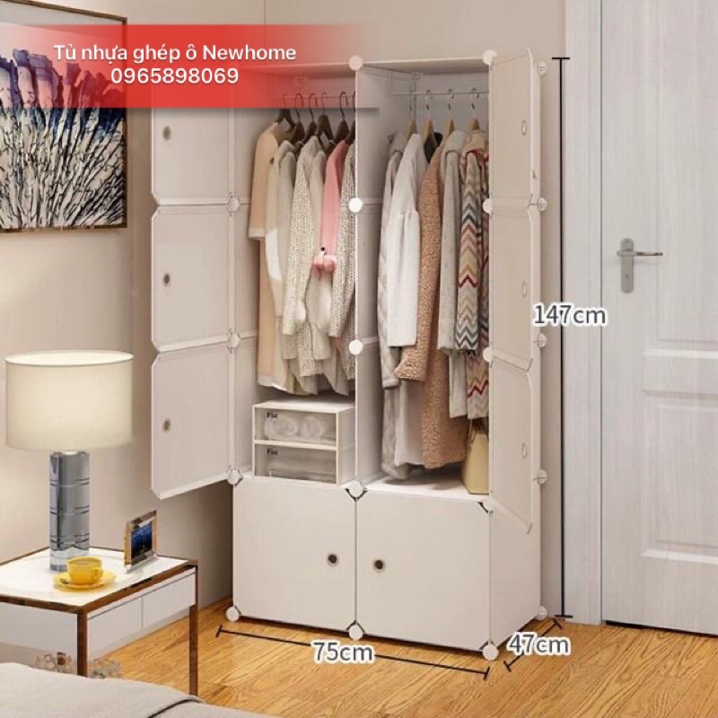 TỦ NHỰA LẮP GHÉP ĐA NĂNG 8 Ô SIZE TO, SÂU 47CM ( chọn mẫu theo phân loại hàng )
