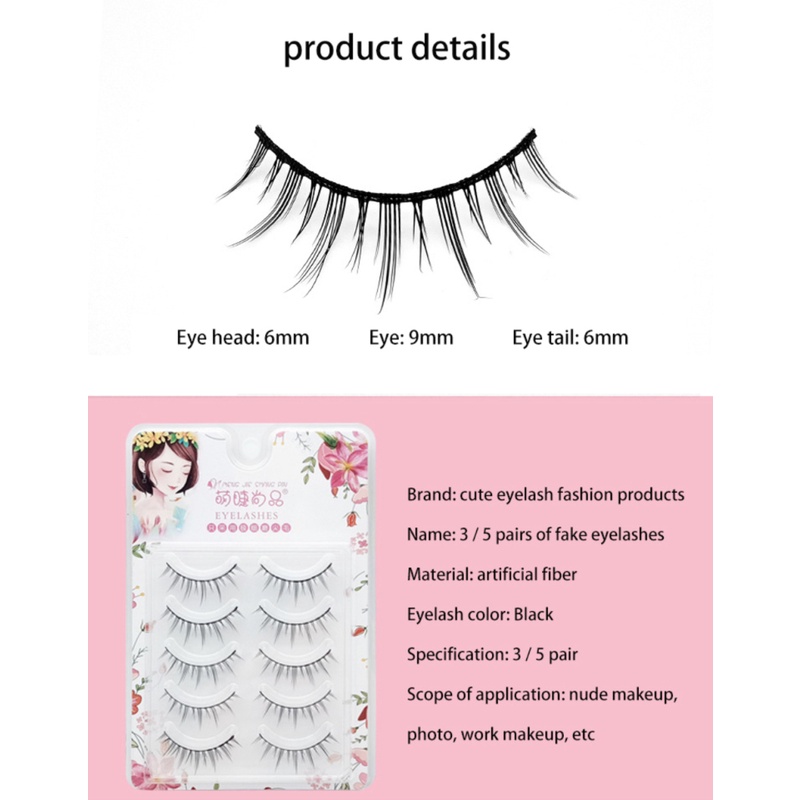 Cặp lông mi giả trong suốt tự nhiên kiểu dáng thời trang dễ thương dành cho nữ A01
 | BigBuy360 - bigbuy360.vn