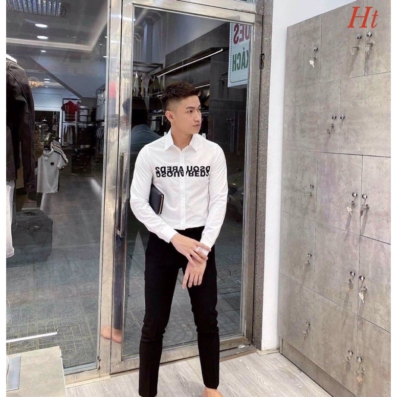 Áo sơ mi trắng nam dài tay Dsquared2
