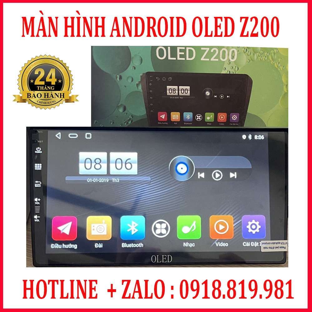 Màn Hình Android 9 Inch OLED Z200 Ram 2GB Rom 32GB, Android 10.0 Bảo Hành 24 Tháng, màn hình xe toyota vios 2020