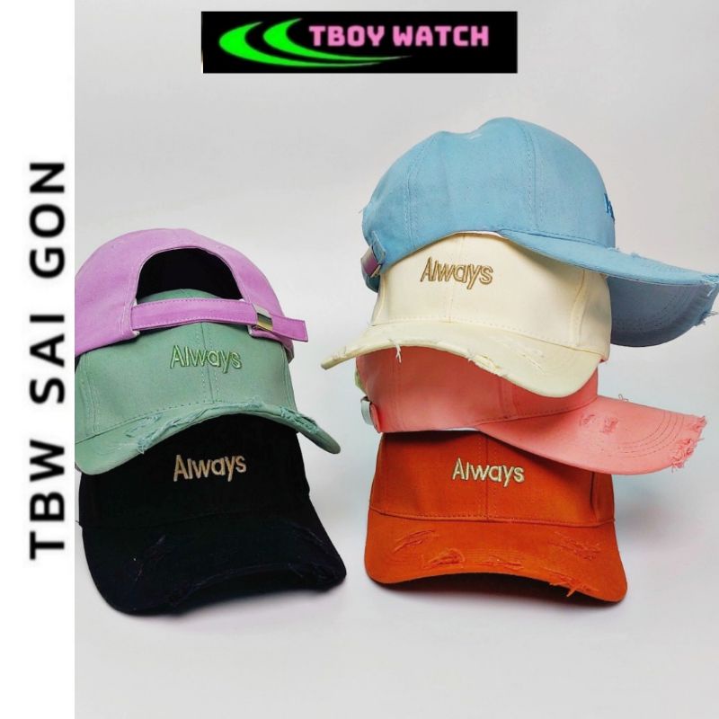 Mũ lưỡi trai rách Aiways chất kaki rách tua fomr unisex thời trang nam nữ