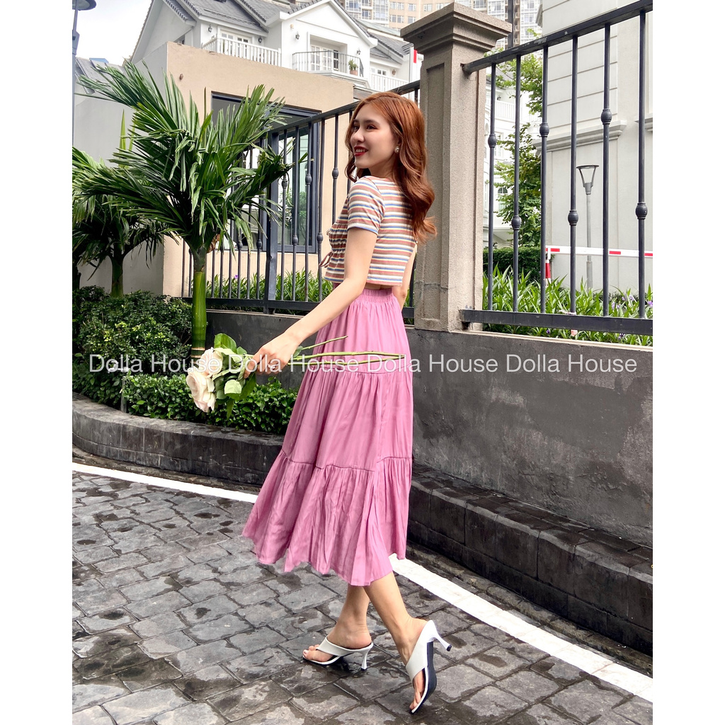 Chân váy Ba tầng nút Lưng Chun Thoải Mái mẫu 1004 | BigBuy360 - bigbuy360.vn