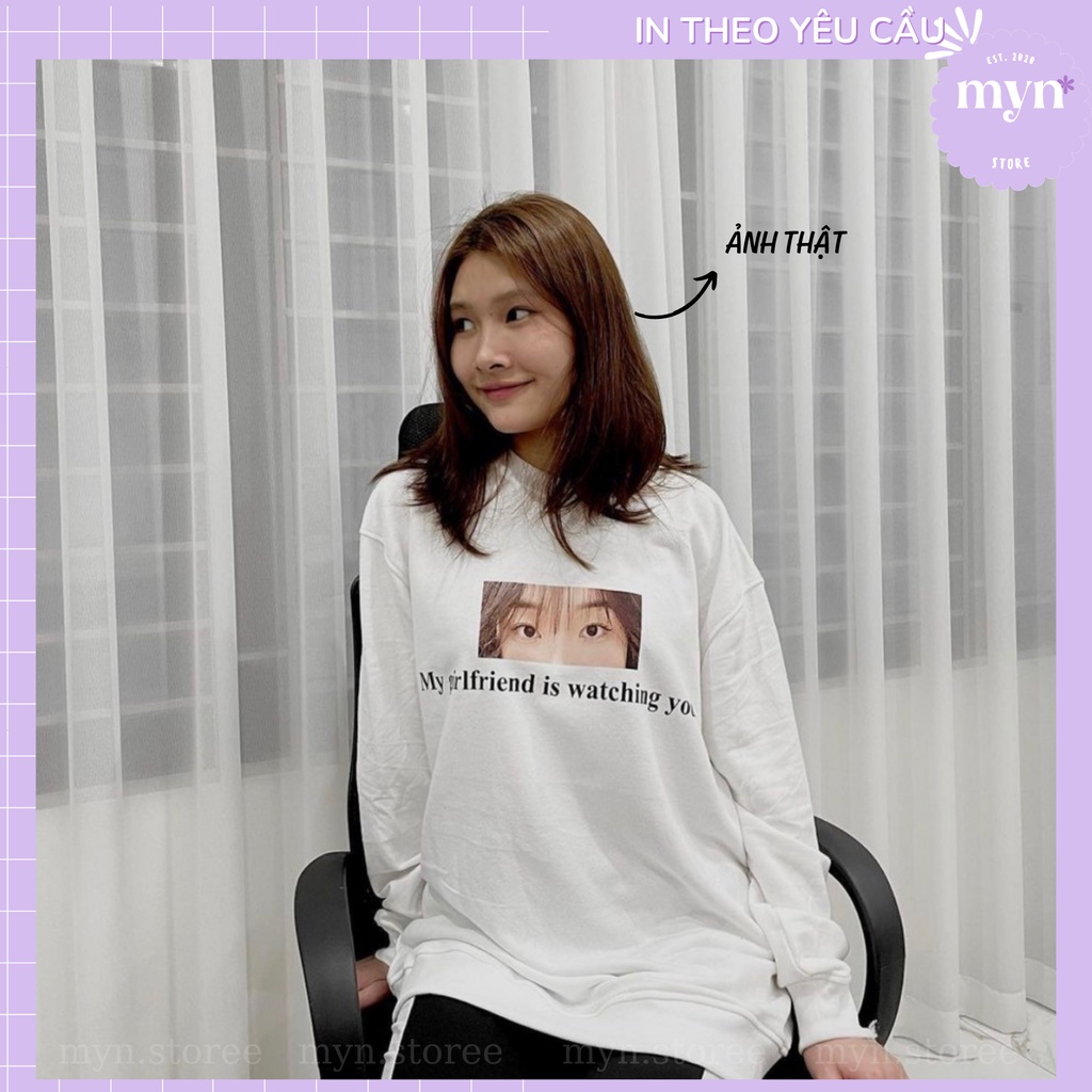 Áo Sweater Trắng In Hình Theo Yêu Cầu, Áo Sweater In Hình Cá Nhân