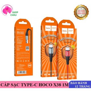 Cáp Sạc Nhanh Hoco X38 TypeC 1m Chính Hãng - Cáp Sạc Dây Dù Android