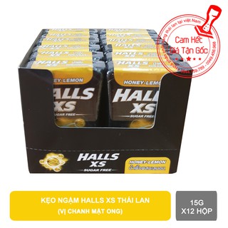 Kẹo ngậm không đường Halls XS Thái Lan vị chanh mật ong x12 hộp