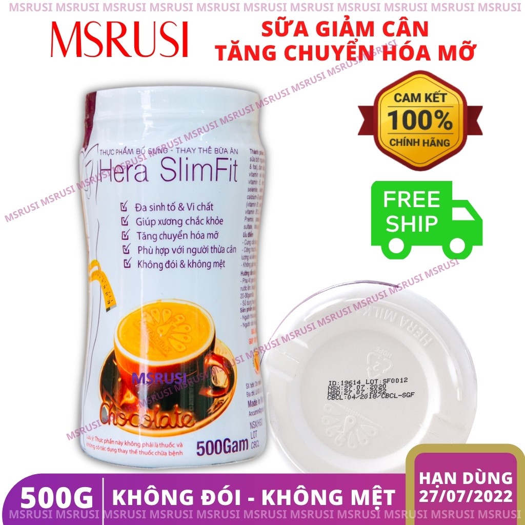 Giảm cân Hera SlimFit - Hera Milk - Thực Đơn Giảm Cân Cách Giảm cân An Toàn Tại Nhà Hộp 500g [14-16 