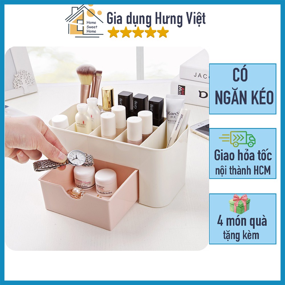 Hộp để đồ trang điểm mỹ phẩm đa năng cao cấp, có ngăn kéo [KỆ MỸ PHẨM]