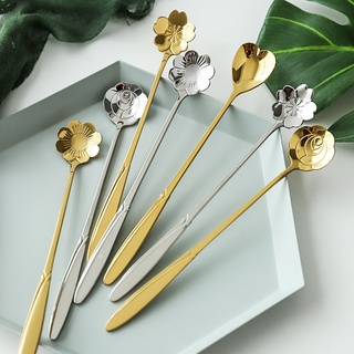 Muỗng Khuấy Cà Phê Cán Dài Bằng Thép Không Gỉ Phong Cách Cổ Điển