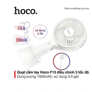 Mua Quạt mini cầm tay Hoco F13 dung lượng pin 1500mAh thời gian sử dụng 3-5 giờ tích hợp dây cáp và giá đỡ