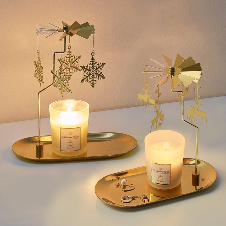 Chong Chóng Xoay + Khay Đựng Nến Thơm Cao Cấp  - CK01
