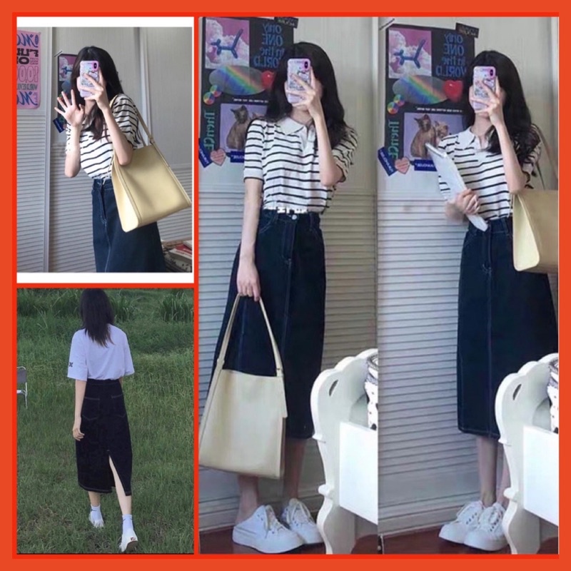 🌸 Đầm mini dáng suông, jeans bò cạp cao xẻ sau lưng đẹp cá tính Ulzzang 🌸