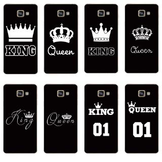 Ốp lưng TPU mềm Samsung Galaxy A3 A5 A7 2016 2017 King Queen hoa văn