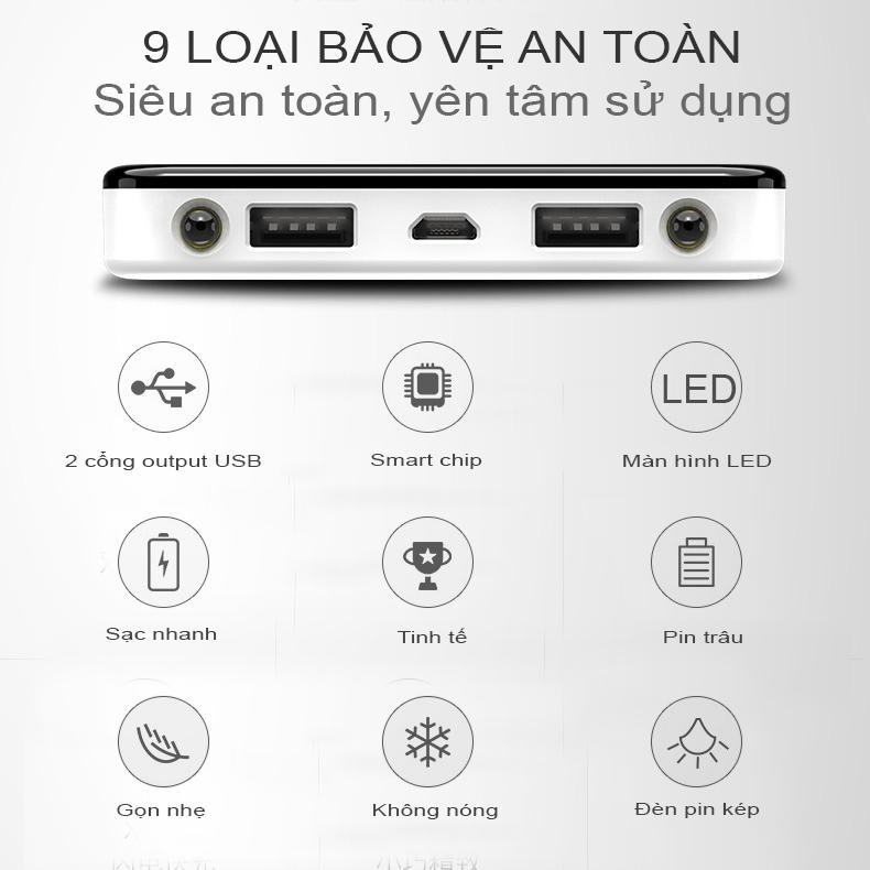 Sạc dự phòng BunBea 15000mAh Dẹp T109