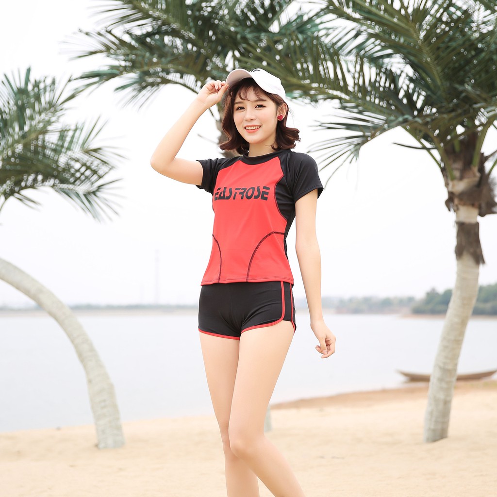 Đồ bơi nữ freesize 45-60 kg áo cộc, quần đùi kín đáo co giãn tốt nhiều màu Blueshop68 | BigBuy360 - bigbuy360.vn