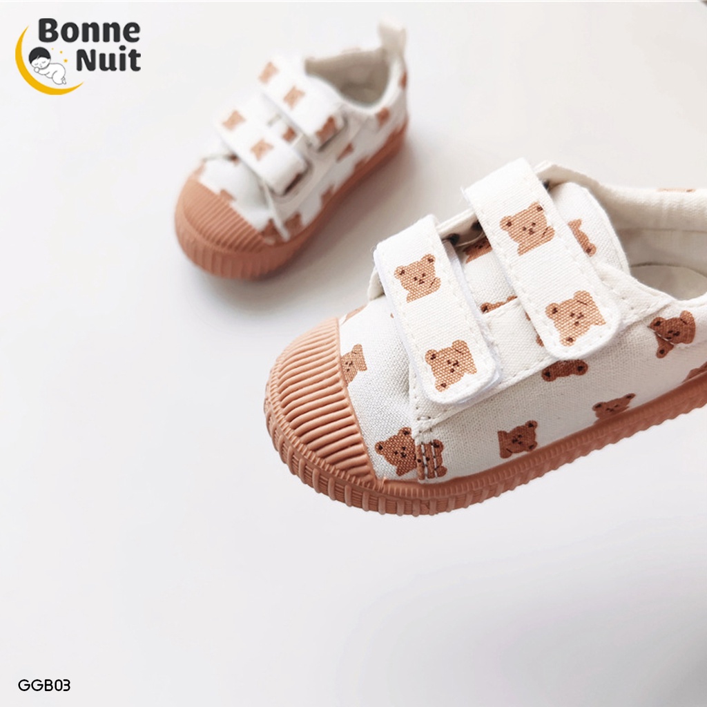 Giày vải canvas Brown Bear hoạ tiết siêu Hàn Quốc cho bé